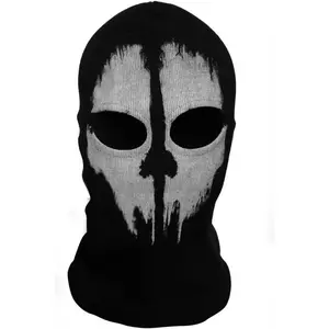 Unisex Ghost Print Stocking Balaclava Mask Good For War Game Halloween Cosplay