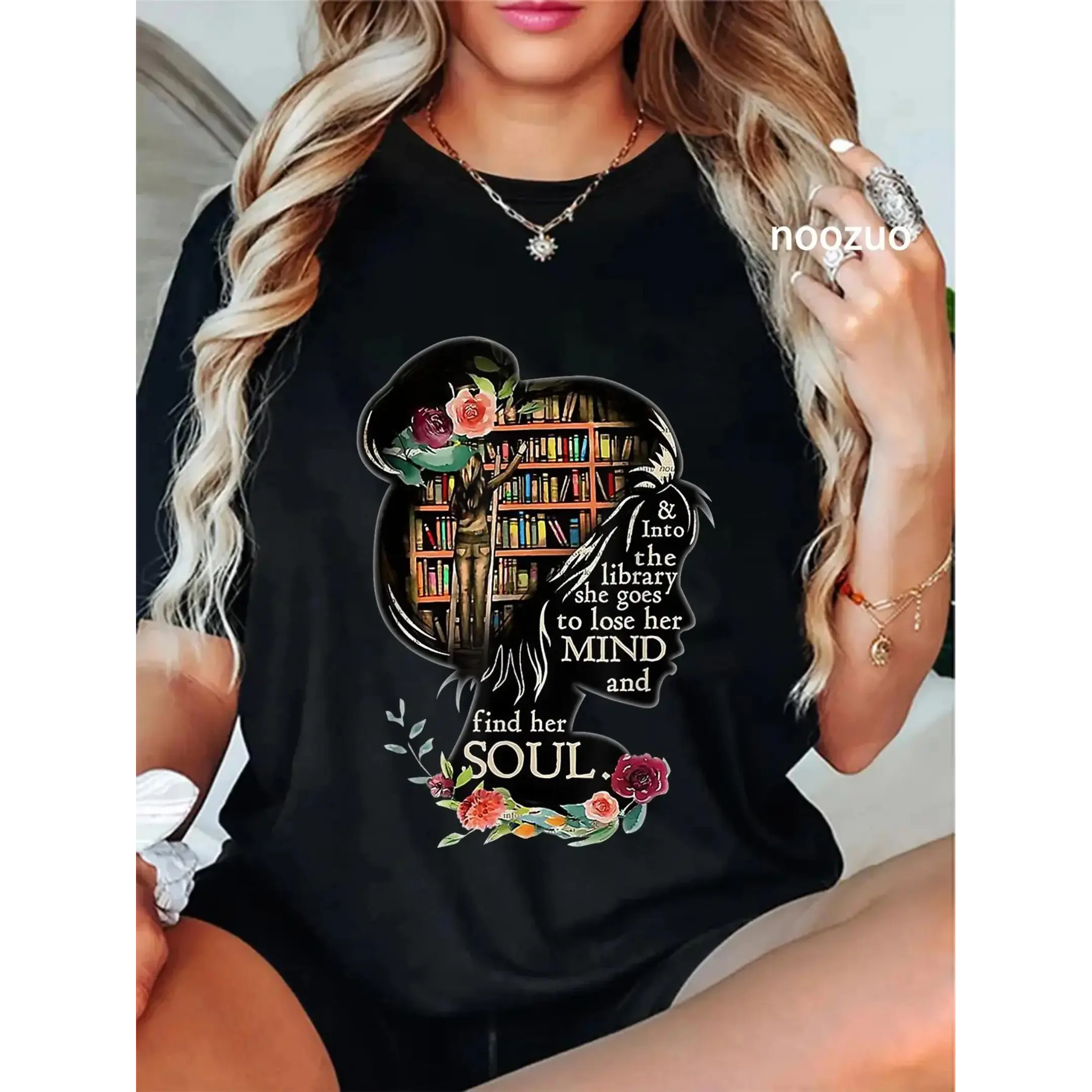 100% Cotton Unisex Book Reading Bookworm Book Lover Women  Librarian T-Shirt Casual Top