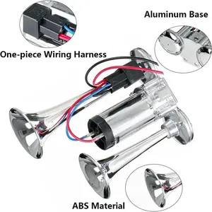 New 2026 130DB Dual Trumpet Air Horn Kit | Ultra Loud for Off-Road & Jeep Vehicles