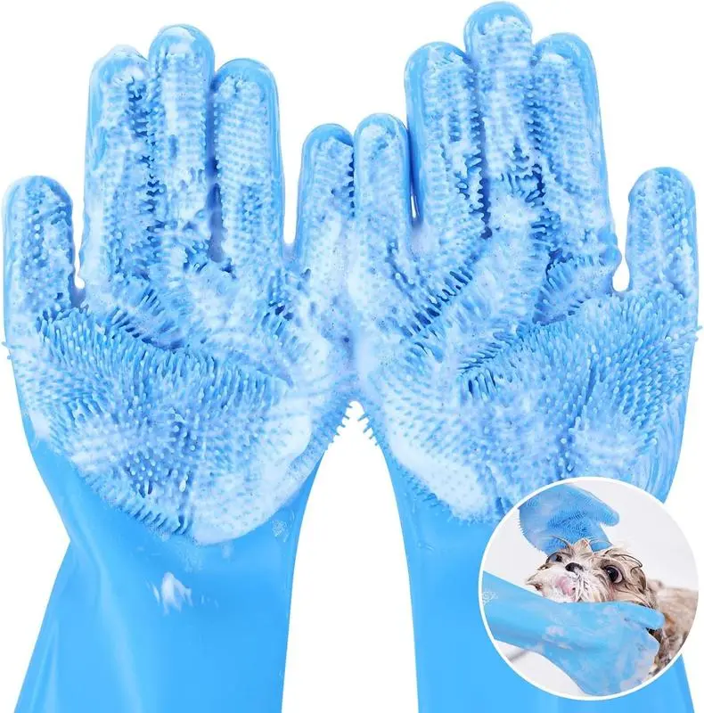 Pet silicone bathing gloves, waterproof and anti-bite, super easy to use for scrubbing and cleaningfor Household Use