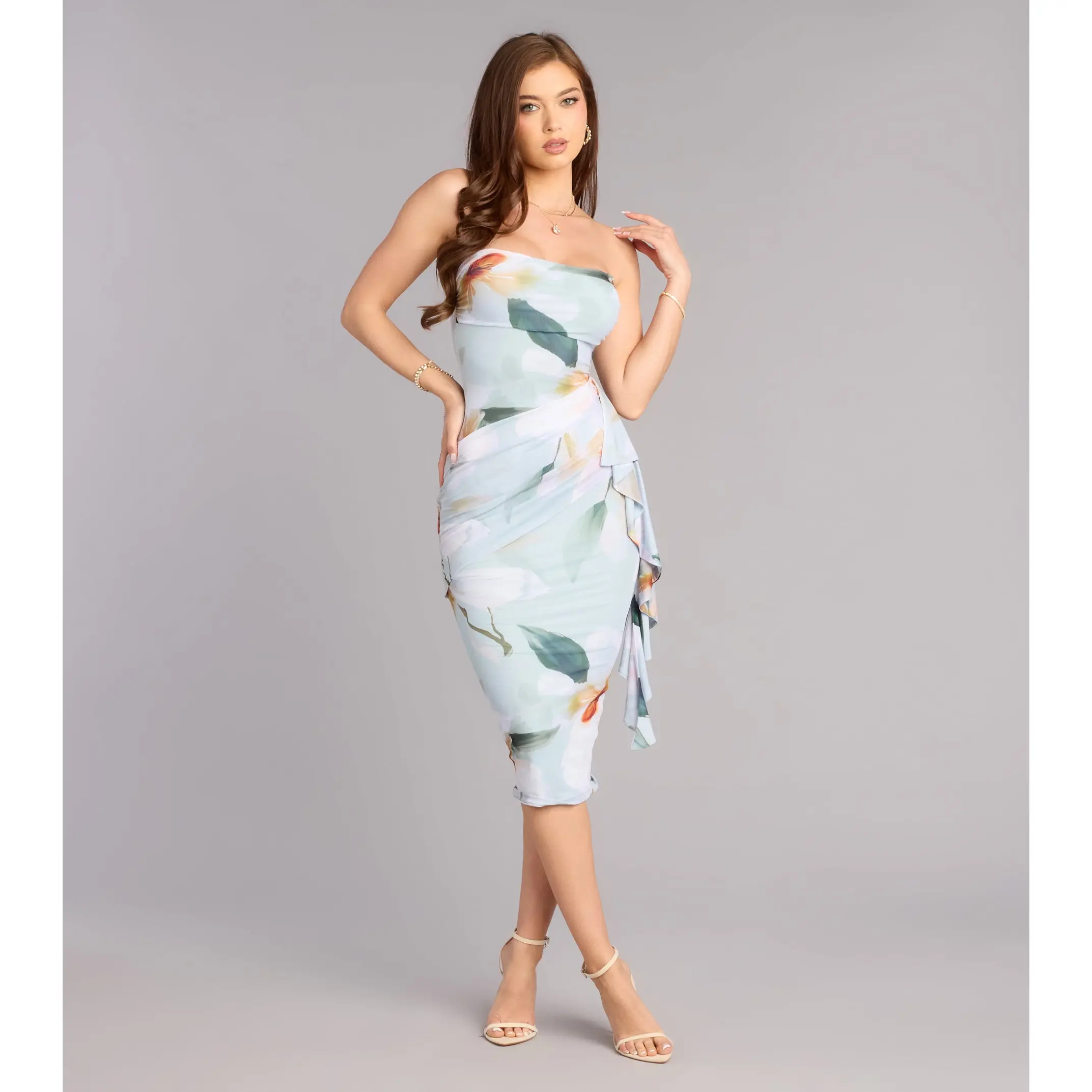 knee length dresses for ladies Flirty Midi Dress – The RiverLane main image 0