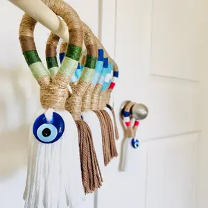 Guardian Amulet Tassel with Evil Eye Décor | Home, Studio, Room Décor | Evil Eye Home Protection | Modern Minimalist Home Décor