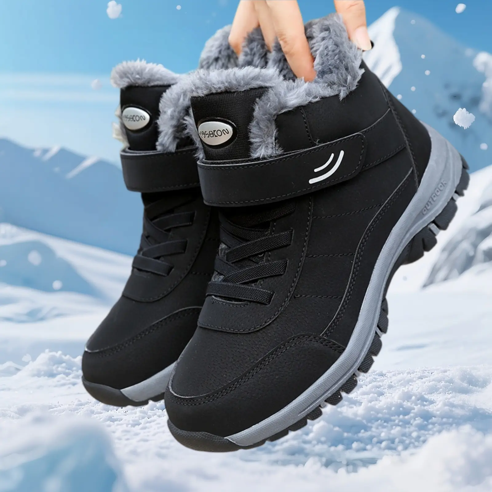 Women's High-Quality Fleece Warm Ankle Snow Boots - US Sizes, Winter Outdoor Hiking, Casual Wear, Shoes for Women, Walking Shoes