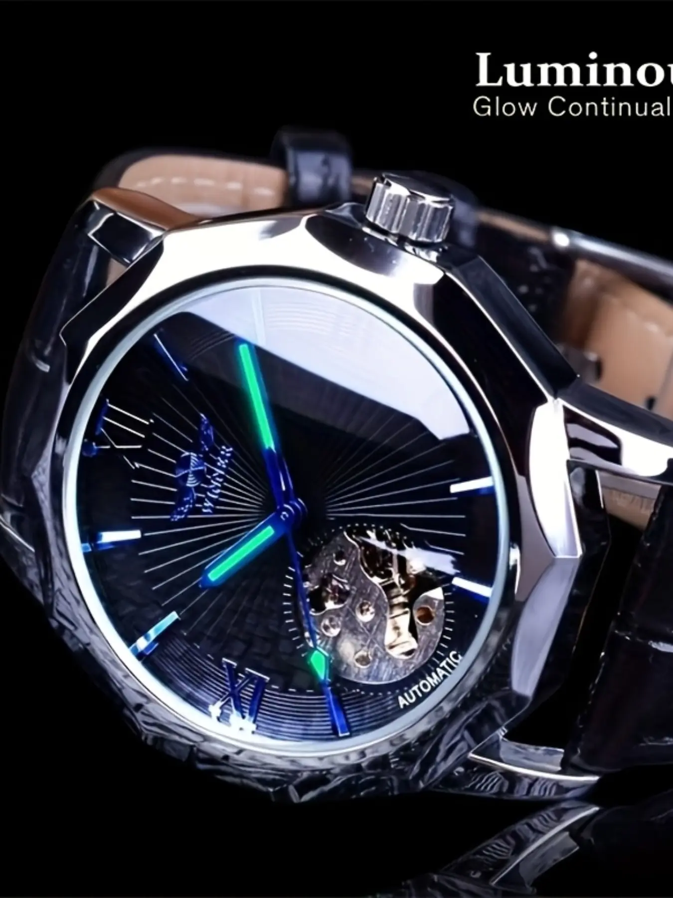 Men's Mechanical Wristwatch, Luxury Casual Analog Watch, Dial, Alloy Case, Buckle Closure, All Seasons Fashion Accessory, Analog Mechanical Watches, Mechanical Style Watches, Fashionable Wristwatch