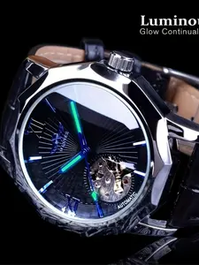 Men's Mechanical Wristwatch, Luxury Casual Analog Watch, Dial, Alloy Case, Buckle Closure, All Seasons Fashion Accessory, Analog Mechanical Watches, Mechanical Style Watches