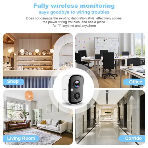 Vision Well Wireless Home Security CCTV Camera - Home Monitoring Digital Security Camera, 2.4G Wi-Fi, AI PIR Sensor, 2-Way Talk, Smart Instant Siren, IP65 Waterproof, SD Card & Cloud Storage Support