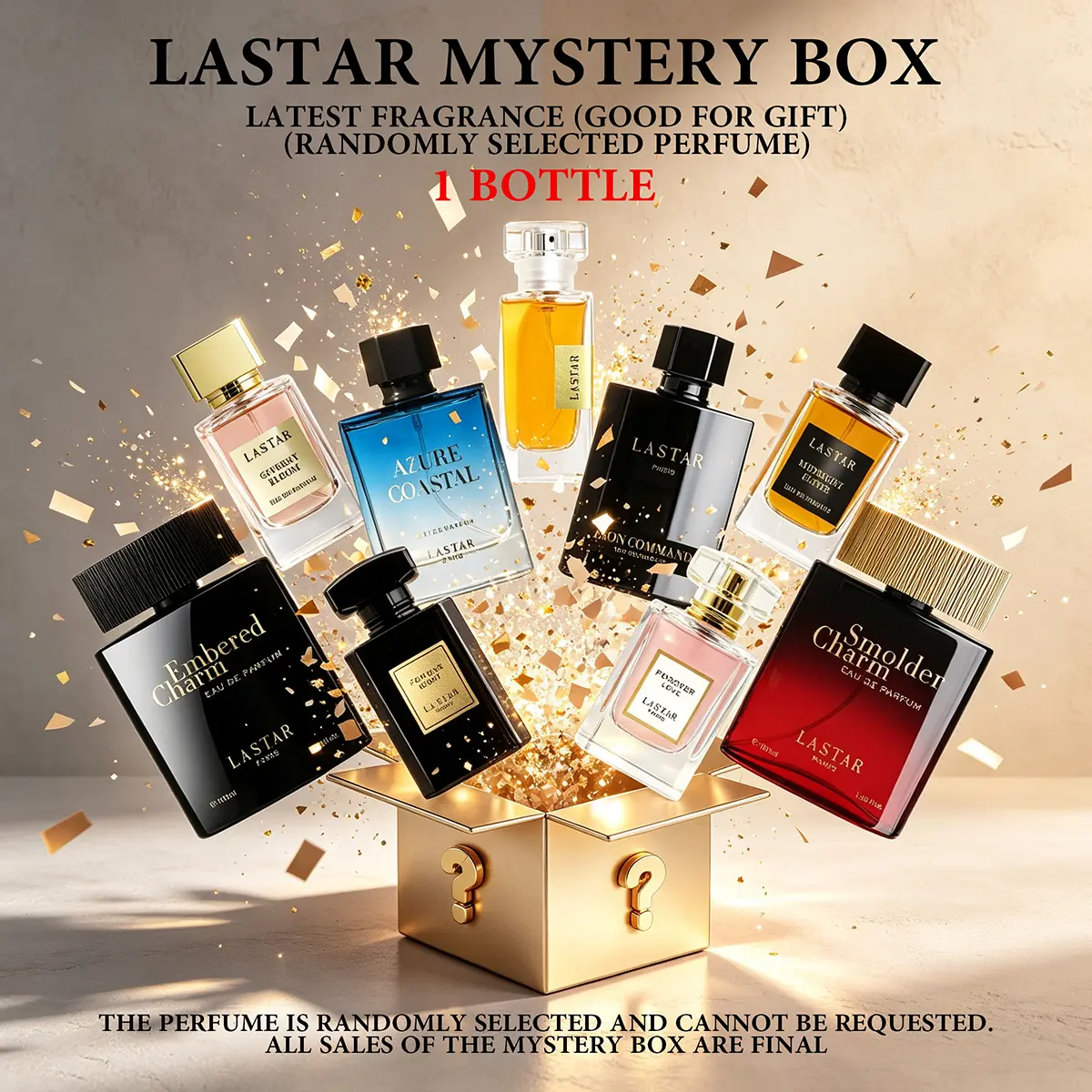 LASTAR Perfume | 9 Premium Fragrance Notes, Random 1 Bottle, Vanilla / Floral / Chypre / Spicy / Woody, Perfect for Party Unboxing Vibes, Ideal Holiday Gift