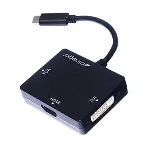 Cirago International  USB-C to HDMI & DVI & VGA Display Adapter, Black