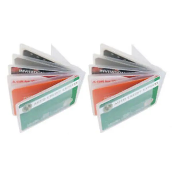 2pcs Plastic 6 page Insert Replacement Credit Card Picture Holder Bifold Wallet