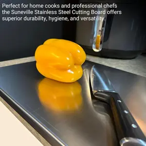 Stainless Steel Cutting Boards for Kitchen - Food-Grade 304 - Suitable for Meat, Fruits, Veggies, & Bread- Large-sized Chopping Boards with Lip - 11.81x15.75 in