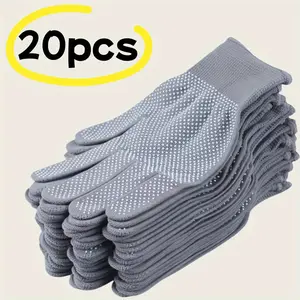 20 pieces pairs Nylon Touchscreen Gloves - Ideal for Outdoor Cycling, Camping & Fishing - Lightweight, Breathable, Multiple Colors Available - Essential Gear for Adults and Enthusiasts, Must-Have Bike Accessories，black, gray