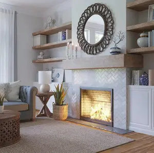 Bianco Carrara Thassos White 10x11 Polished Herringbone Marble Mosaic Tile (5 pack, 3.68 sq ft/case)