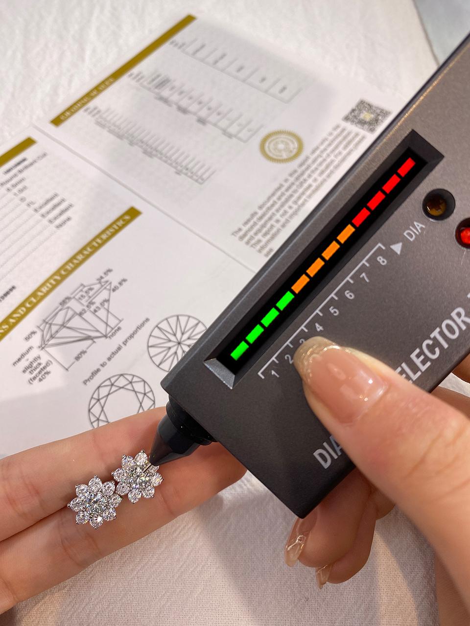 .5CT Moissanite Diamond Flower Stud Earrings for Women - Real 925 Sterling Silver Solitaire Jewelry