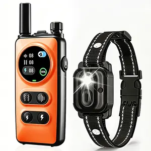Dog Shock Collar - 3300Ft Dog Training Collar with Remote for 5-120lbs Small Medium Large Dogs Rechargeable Waterproof e Collar with Beep (1-8), Vibration(1-16), Safe Shock(1-16) (bright orange)-T50OR