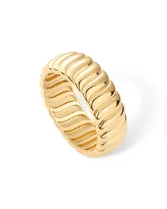 PAVOI 14K Gold Plated Chunky Statement Ring - Chunky Stackable Wide Band for Women