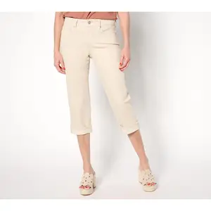 NYDJ Marilyn Cuff Crop in Cool Embrace - Feather