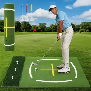 Indoor Outdoor Dual Surface Golf Practice Mat 5x4 Foot Portable Golf Hitting Turf Mat Angle Correction Training Cushion Pad Durable Golf Swing Trainer Mat Ideal Holiday Gift For Golfer Family Men