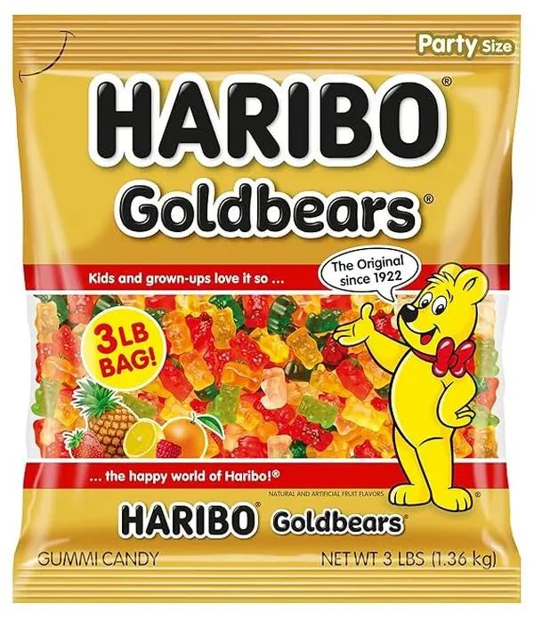 HARIBO Goldbears, Gummi Candy, 3 lb Bag, Assorted Flavors