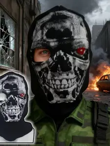 Funny Cosplay Costume for Parties, Realistic Full Face Mask, Halloween Fun, All Seasons Wear, Party Performance Headwear, Party Masks, Skeleton Mask