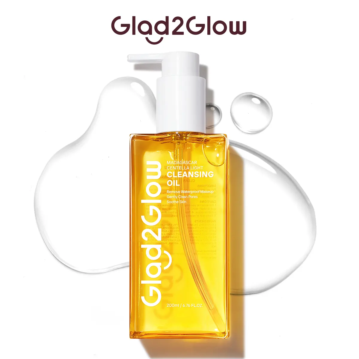 Glad2Glow Madagascar Centella Light Cleansing Oil | Bicontinuous Microemulsions Technology & Smooth Complexion Perfector