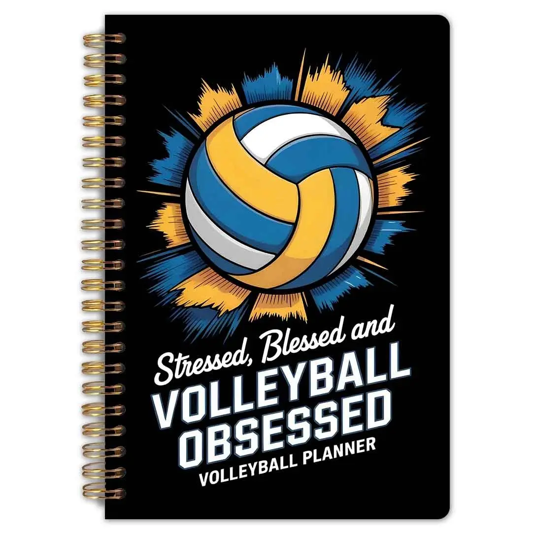 1 Volleyball Training Notebook - 5.5x8.3 inches, high-quality horizontal inner pages, spiral binding, suitable for recording training and competition data, team tactical notebook, suitable for giving to team coaches and players
