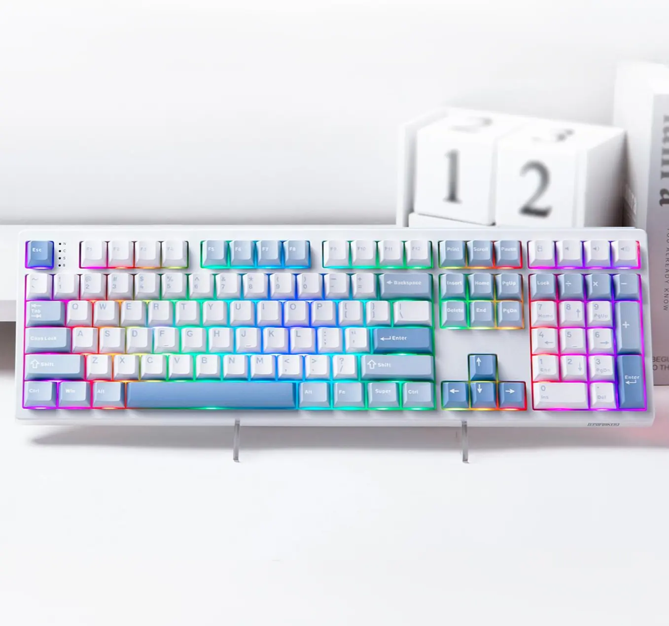 EPOMAKER TH108 Gasket Wireless Full Size Mechanical Gaming Keyboard - 108 Keys, Hot Swappable, South-facing, Custom Driver, RGB Backlit, Tri-Mode (USB-C, BT 5.0, 2.4GHz), ABS+PC, Creamy, 2-Stage Adjustable Kickstand, for PC/Mac/Linux Accessories