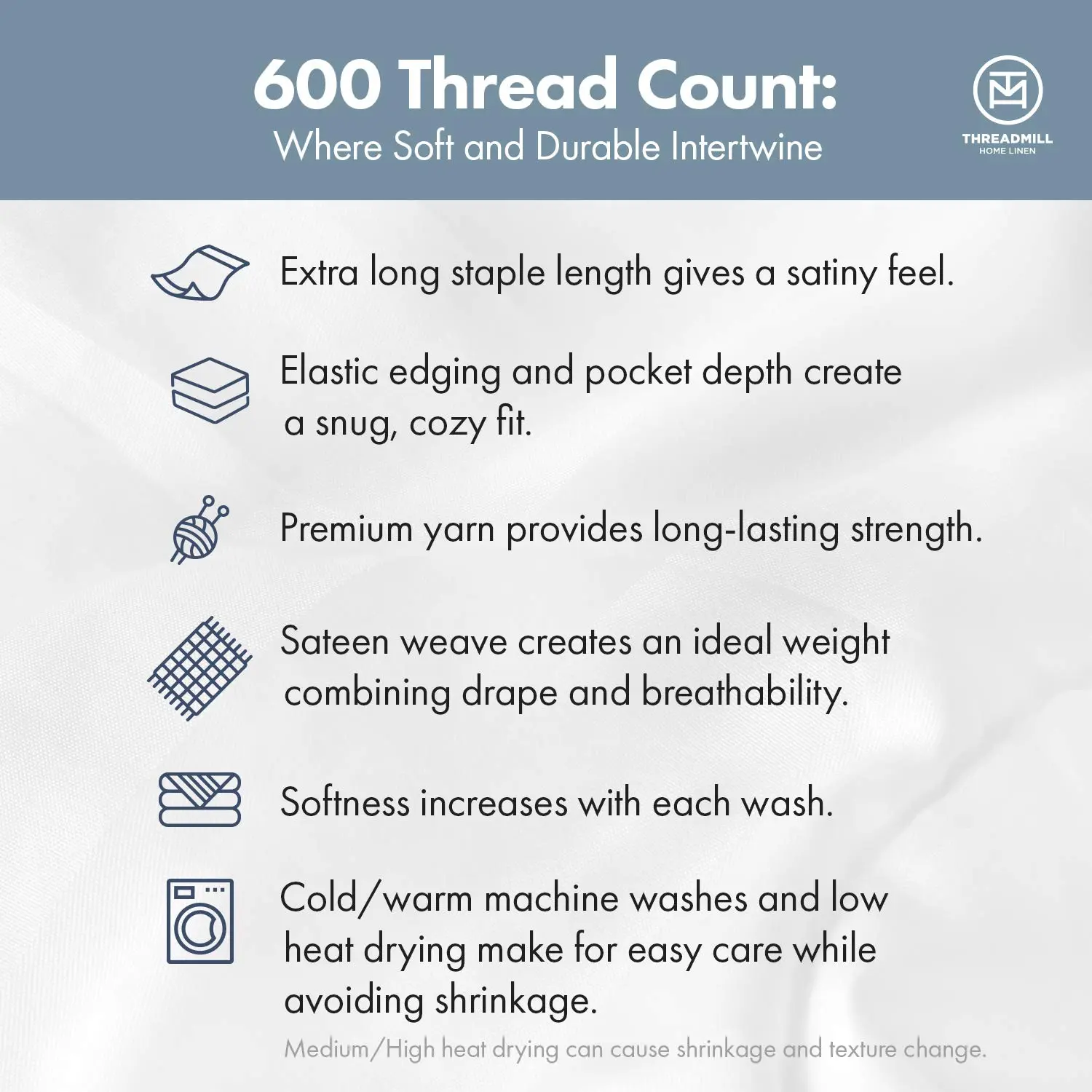 Threadmill Home Linen Full Size 100% Pure Cotton 4-Piece Jacquard Sateen Bed Set - 600TC Cooling Bed Sheets, 16" Deep Pockets, Geometric Design, All-Around Elastic, Sustainable Luxury, Hotel-Style for Everyday Sleep Threadmill Home Linen Full Size 100% Pure Cotton 4-Piece Jacquard Sateen Bed Set - 600TC Cooling Bed Sheets, 16" Deep Pockets, Geometric Design, All-Around Elastic, Sustainable Luxury, Hotel-Style for Everyday Sleep