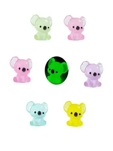 6-Pack Glow-In-The-Dark Koala Shoe Charms, Cute 3D Animal Slippers Decorations, Perfect for Birthday Parties and DIY Crafts