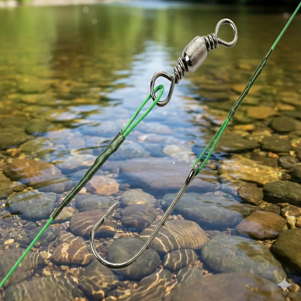 50lb High Strength Steel Fishing Leader Kit with Swivels, 20-Pack Corrosion Resistant Wire Trace for Saltwater Freshwater Fishing, 3 Colors, Anti-Tangle Rig with Connectors