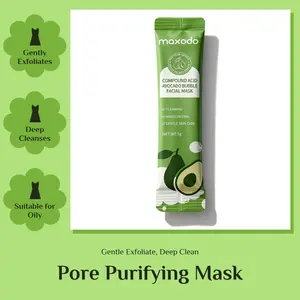 Maxodo Compound Acid Avocado Bubble Facial Mask with Salicylic Acid & Avocado Oil for Gentle Exfoliation Deep Cleansing Pore Purifying 5g