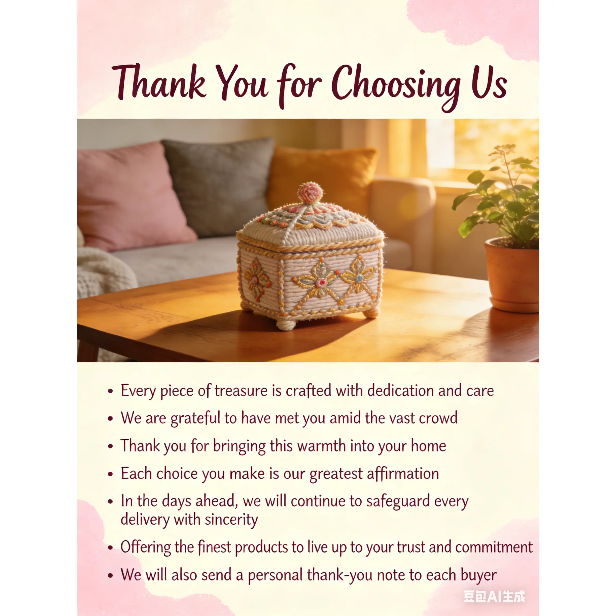 Sincere thanks to the buyer