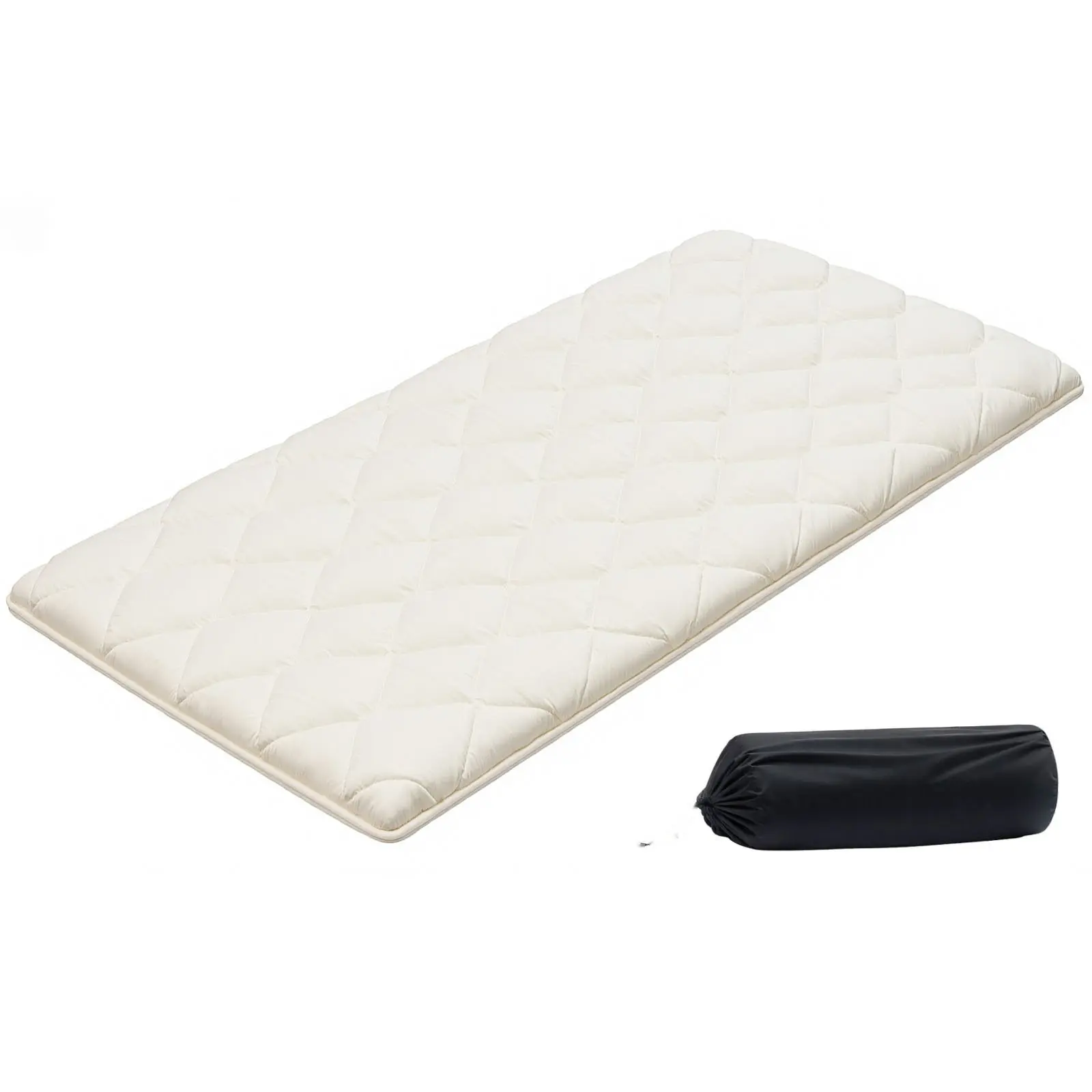 Japanese Tatami Mat, Twin Size Foldable Tatami Mattress, Futon Mattress With Storage Bag And Fastener, 9-Layer Floor Mat For Sleeping, Dormitory, Meditation, Yoga, 80 x 39 x 2.5 In, White
