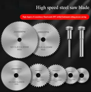Mini saw blade, high-speed steel cutting disc, mini woodworking micro grinder, electric drill, circular cutting tool set.