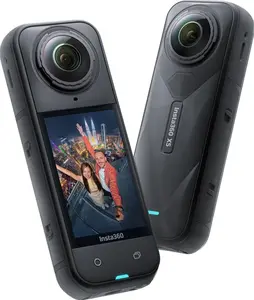 Insta360 X5 8K 360-Degree Waterproof Action Camera Bundle, Including 2 Batteries and a Compatible Selfie Stick