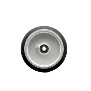212 MAIN Service Caster SCC-RAR820 8x2 in Rubber-on-Aluminum Wheel Only, Roller Bearing, 0.5 in Bore, Rubber Tread