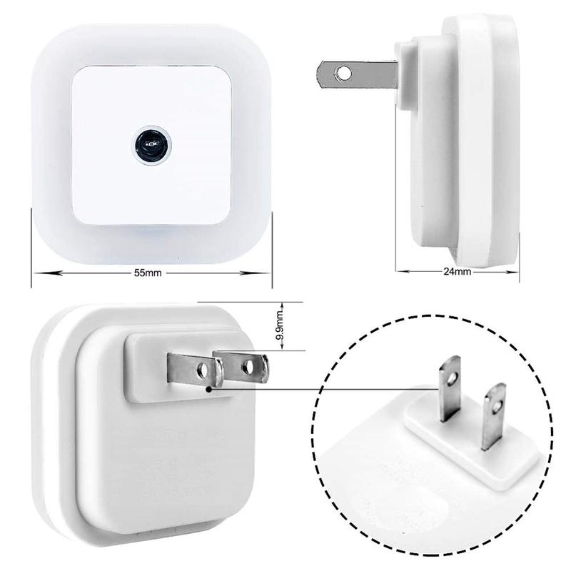 LED Night Light Lamp 6-Pack with Smart Sensor Dusk to Dawn Daylight Warm White 0.5W Plug-in Night Lights for Bedrooms & Bathrooms