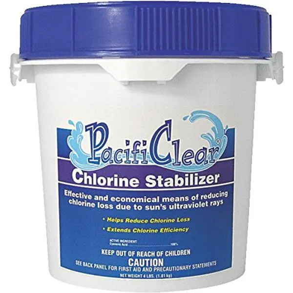 212 MAIN Chlorine Stabilizer Cyanuric Acid Pool Chemical, 4lb Pail with UV Protection for Swimming Pools & Aquatic Fitness Equipment Maintenance, Swimming Pool