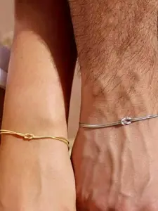 Simple Knot Design Bracelet, Fashionable Couple Bracelet for Women & Men, Daily Stackable Wear, Mother's Day 520 Trendy Gift