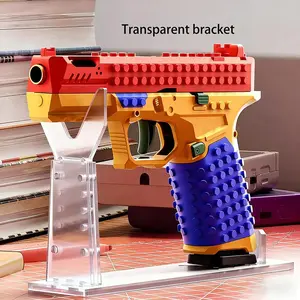2Pcs SIG17 Foam Dart Blaster Building Blocks Toy  Vibrant Color 1911 Model Toy Colorful Building Block Collectible Model, DIY Construction Bricks Set, Desktop Decoration Festival Gift for Adults Soft Bullets