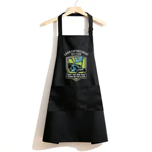 LAWN ENFORCEMENT OFFICER Apron with Pockets, Inspired Apron, Unique Prints, Gifts for Dad From Kids, Birthday Fathers Day Gifts, Funny Gifts