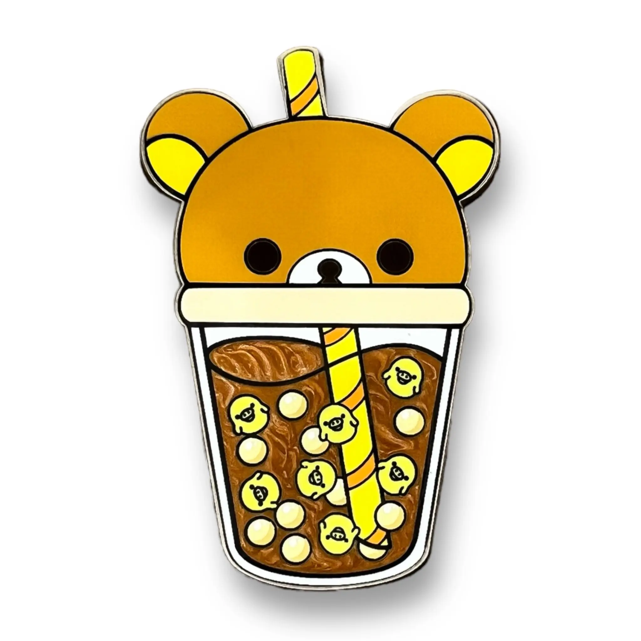 Cute Bear Boba Enamel Pin