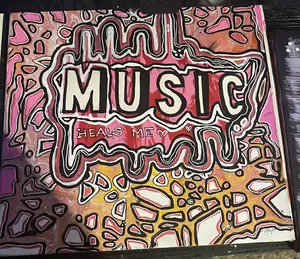 Music Heals Me 12x12 Acrylic on Canvas Panel Artwork for Home Decor