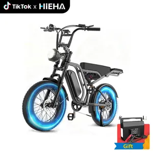 【HiEHA】1500W Peak Electric Ebike for Adults, 48V/15Ah Removable Battery, Top Speed 31 MPH & Range 25-31 Miles, Shamano 7-Speed, LED Headlights, 20" x4.0 All-Terrain Fat Tires, Full-Suspension for Sand Snow Beach Urban, UL 2849 Certified