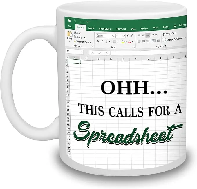 Accountant Gifts for Women, Men, Boss, Gifts for Accountant Mug, Spreadsheet Mug, Spreadsheet Gift For Accounting Boss Coworker Finance Banker Christmas Birthday Coffee Cup 11OZ