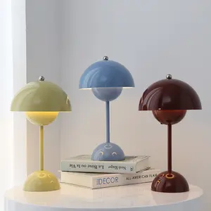Half-Circle Mushroom LED Rechargeable Table Lamp: Dimmable Touch Light