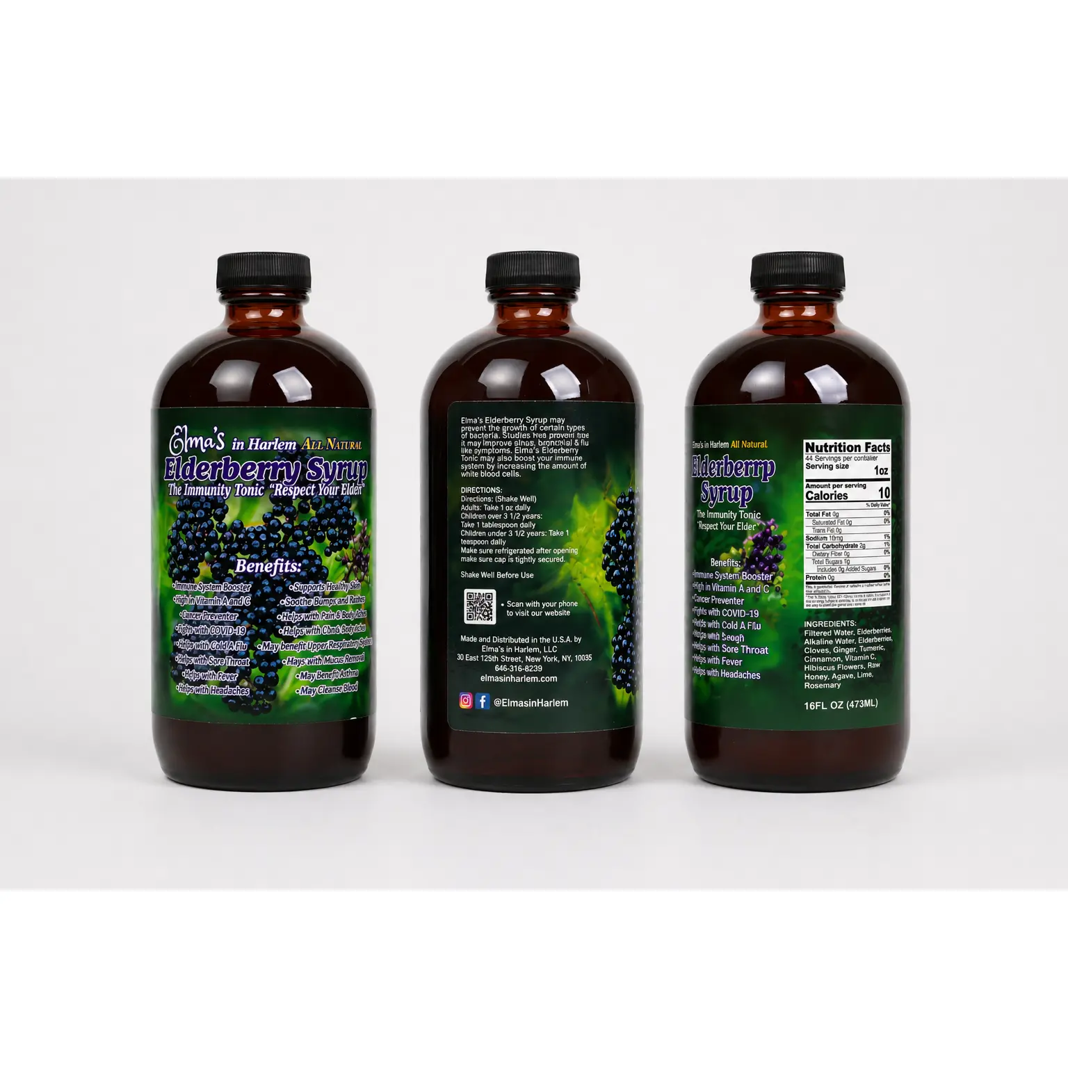 Elma’s Homemade Elderberry Syrup (Immune System Booster) BUY 2 Get 1 FREE