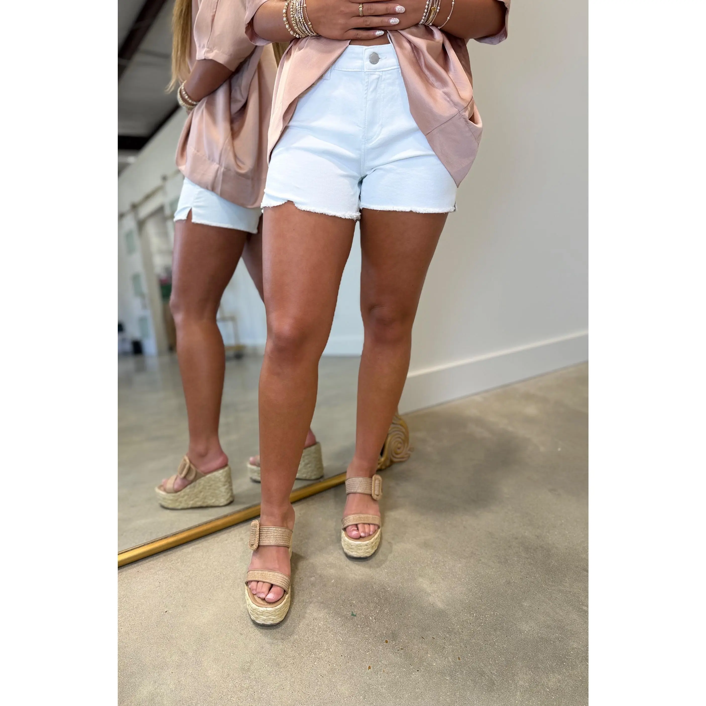 Dear John Gigi Mid rise Shorts White