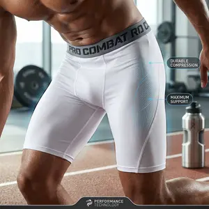 Men's Compression Shorts Sports Running Tights - Athletic Workout Spandex Base Layer Biker Basketball Underwear Breathable Moisture Wicking Performance Gear for Training Gym Fitness