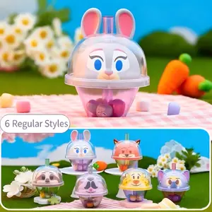 Miniso Disney Zootopia Taro Ball Milk Tea Blind Box Toy Desktop Decoration Merchandise Judy & Nick