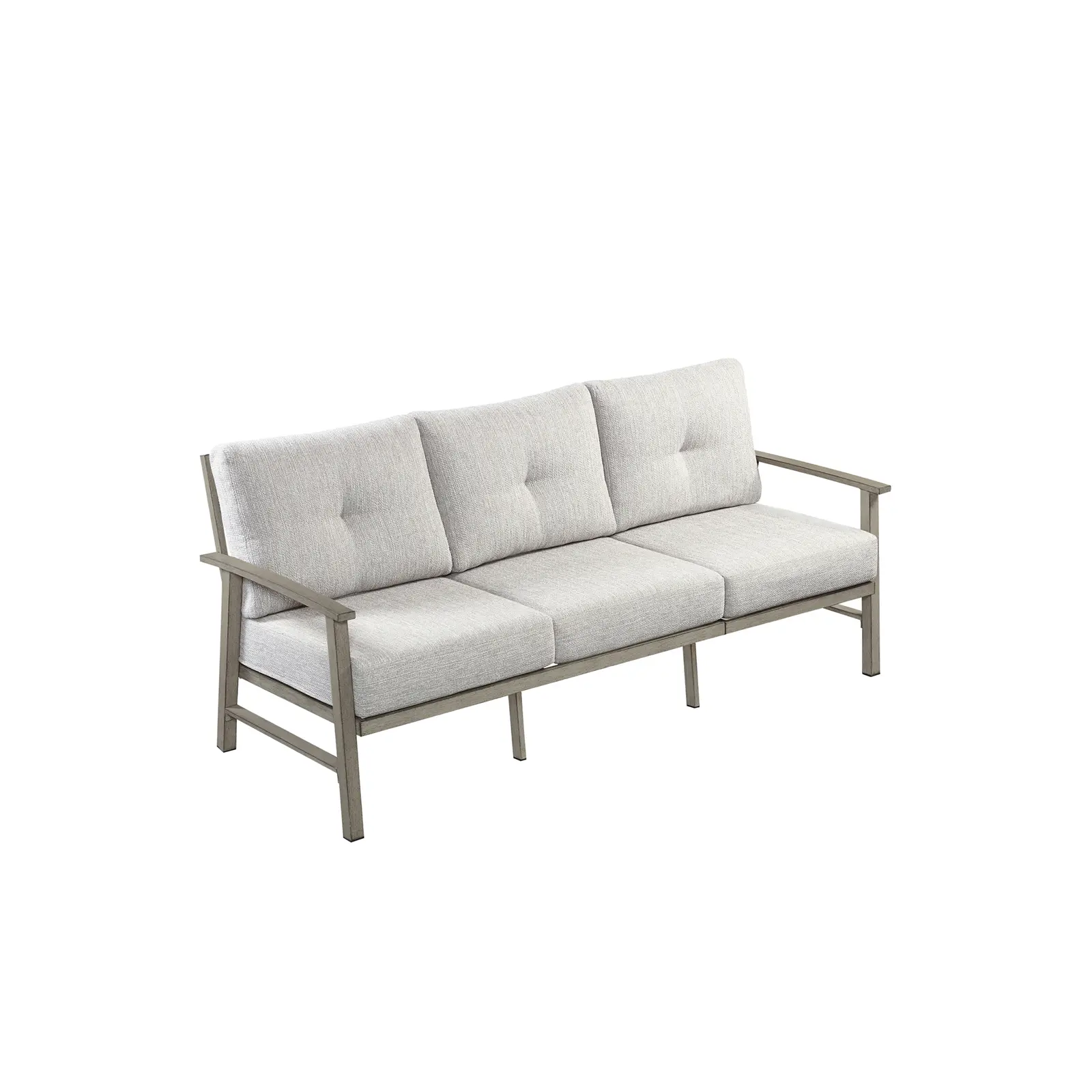 SeeHill 3-Seater Aluminium Patio Sofa - Sturdy, Waterproof, Windproof, Ergonomic, 300 lbs per Seat, Crossback, 5.9'' Cushions, UV-Resistant, Assembly Required for Porch, Backyards, Balconies, Dark Gray (Ideal for Dining Outdoors)
